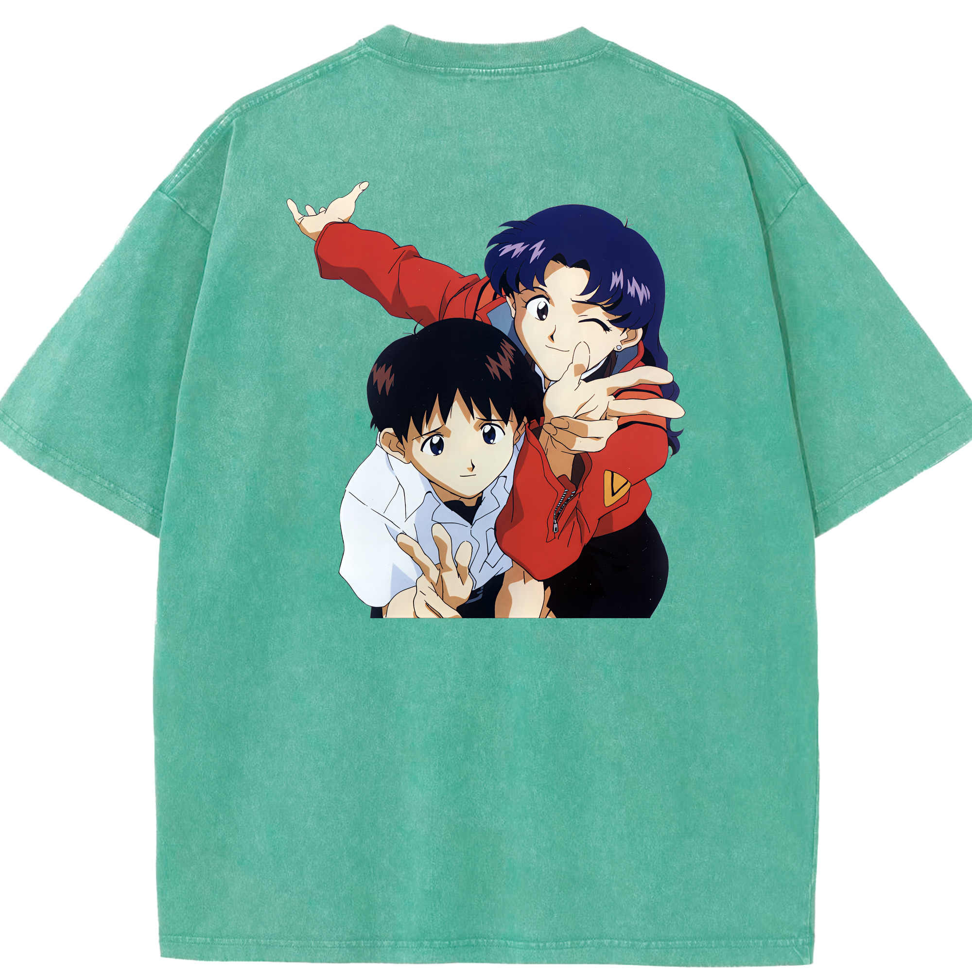 （画像用） EVA 新世紀エヴァンゲリオン 綿100% ヴィンテージ風 半袖Tシャツ（背面プリント）